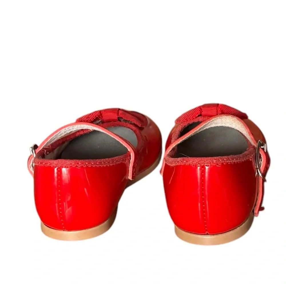 90s Vintage Small Steps Patent Leather Ruby Red Mary Janes Size 4